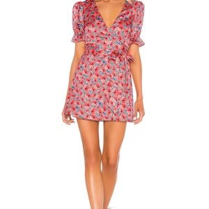 House of Harlow 1960 Aja Revolve Red Floral Mini Dress